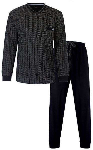 Paul Hopkins Schlafanzug Herren Pyjama lang mit Bündchen (2 tlg) Baumwolle günstig online kaufen
