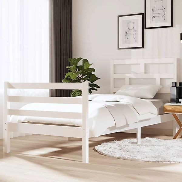 Vidaxl Massivholzbett Weiß 90x190 Cm 3ft Single günstig online kaufen