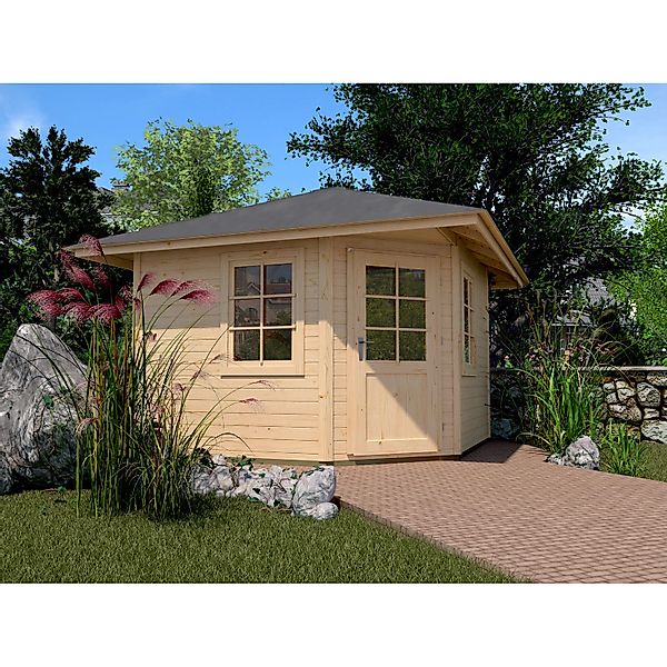 Weka Holz-Gartenhaus Natur Zeltdach Unbehandelt 318 cm günstig online kaufen