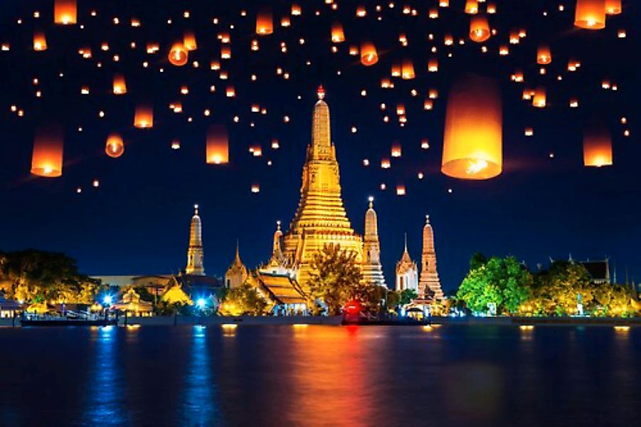 Papermoon Fototapete »WAT ARUN-TEMPEL DER MORGENRÖTE BANGKOK THAILAND LATER günstig online kaufen