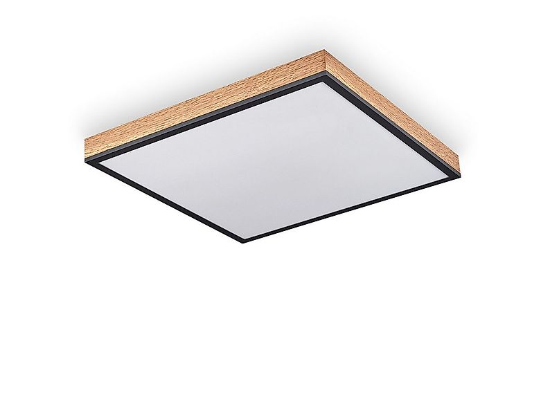 hofstein Deckenleuchte »Vacil« modernes Deckenpanel aus Metall, MDF, Schwar günstig online kaufen