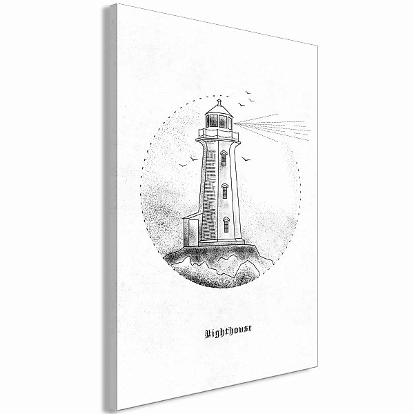Wandbild - Black and White Lighthouse (1 Part) Vertical günstig online kaufen