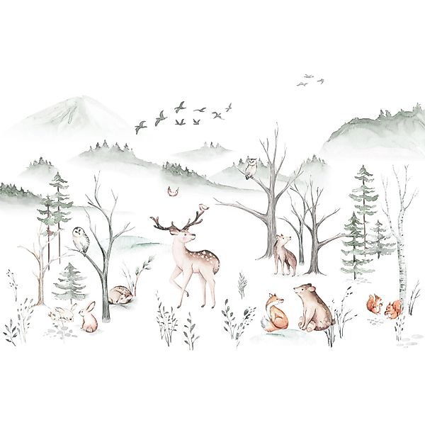 Komar Vliesfototapete Cozy Woods 400 cm x 280 cm günstig online kaufen