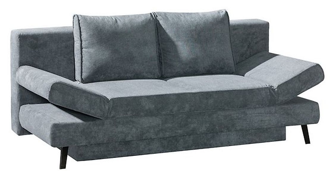 Schlafsofa SIDNEY, Grau, Stoffbezug, Bettkasten, Gästebettfunktion, B 200 x günstig online kaufen