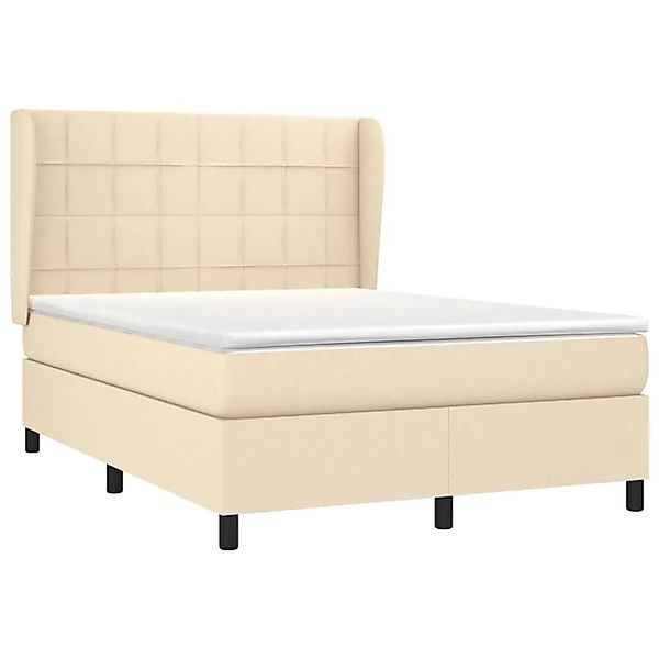 vidaXL Boxspringbett mit Matratze Creme 140x200 cm Stoff 3127970 günstig online kaufen