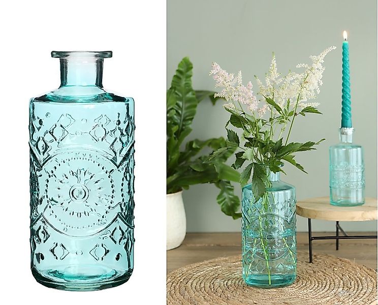 NaDeco Dekovase Glasvase "Berlin" in Hellblau, Höhe 21cm, Durchmesser 9cm günstig online kaufen