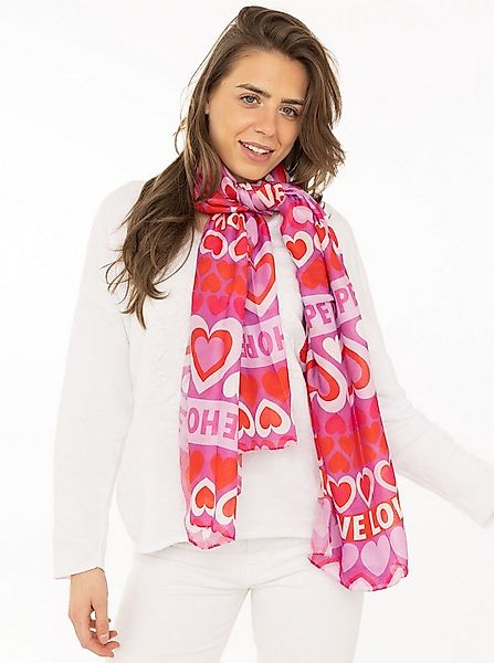 Zwillingsherz Schal "Heartbeat", mit Schriftzug, Herzmotiv, transparent günstig online kaufen