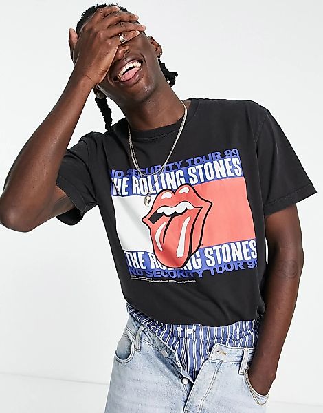 Tommy Jeans – X Rolling Stones – T-Shirt in Schwarz mit Print am Rücken günstig online kaufen