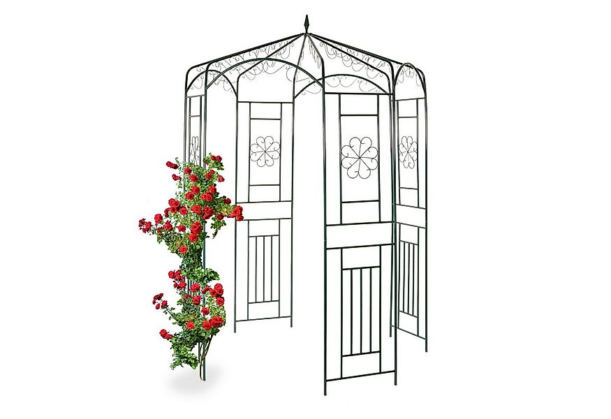 relaxdays Rosenbogen Rosenpavillon Metall, grün günstig online kaufen
