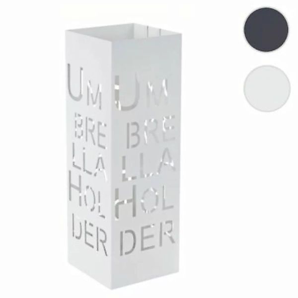 HWC Mendler Regenschirmständer quadratisch, Schrift weiß günstig online kaufen