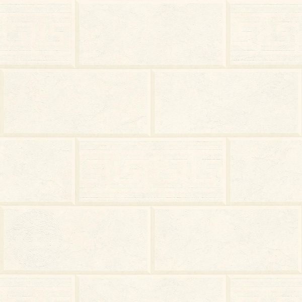 PROFHOME 343222-GU Stein Kacheln Tapete Uni Matt Creme Weiß 7,035 m2 0,70 m günstig online kaufen