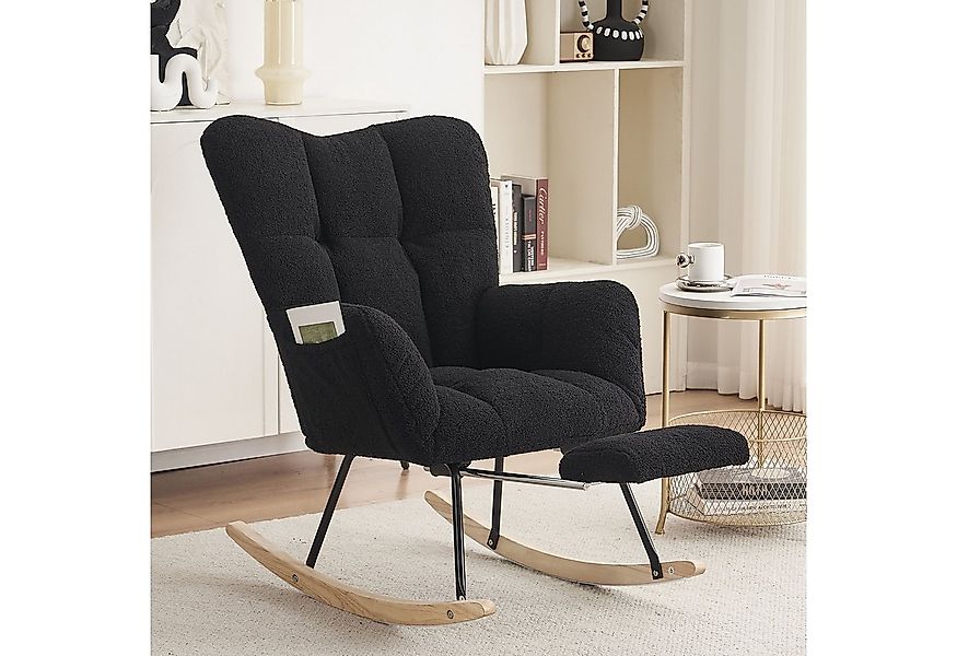 BlingBin Schaukelstuhl Teddy-Samt-Schaukelstuhl Liegestuhl für Wohnzimmer/S günstig online kaufen