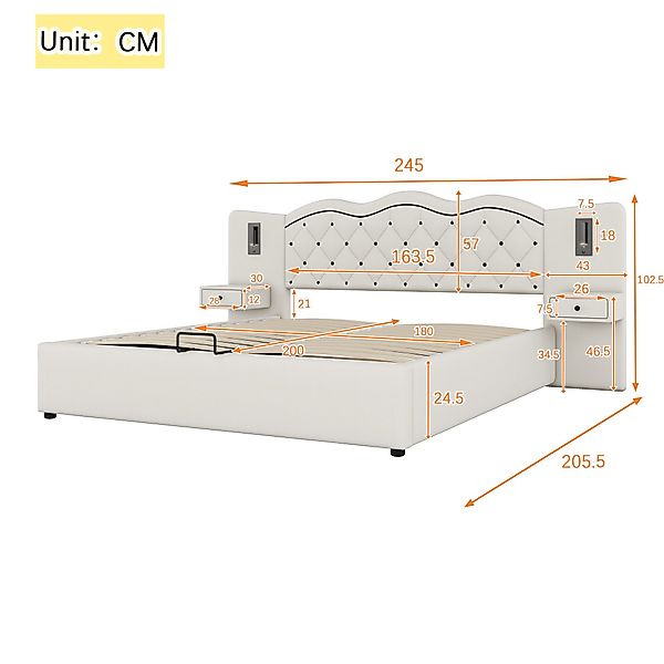 TavilaEcon Boxspringbett 180*200 cm Polsterbett, mit günstig online kaufen