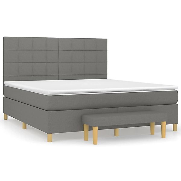 vidaXL Boxspringbett mit Matratze Dunkelgrau 160x200 cm Stoff1359660 günstig online kaufen