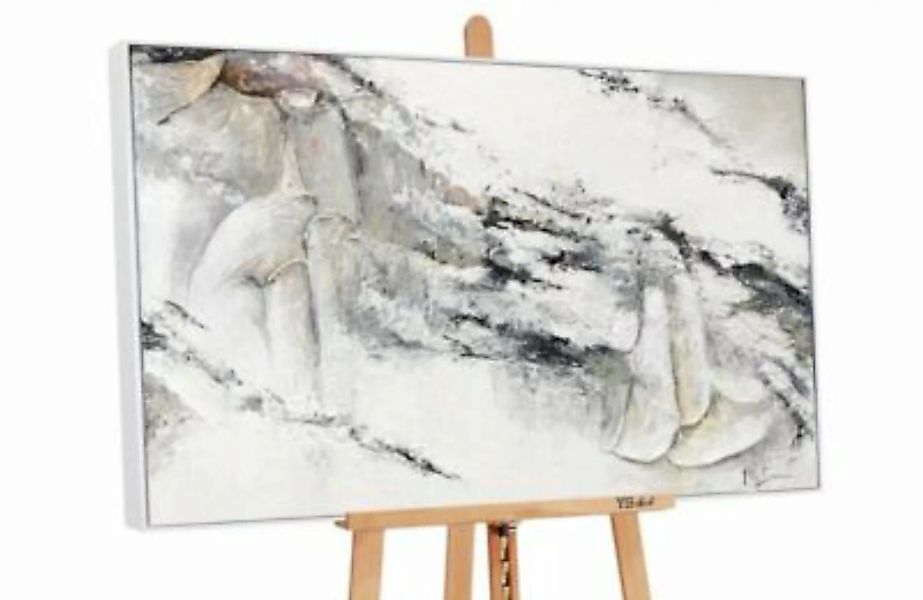 YS-Art™ "Gemälde Acryl ""Renaissance"" handgemalt auf Leinwand" grau Gr. 12 günstig online kaufen