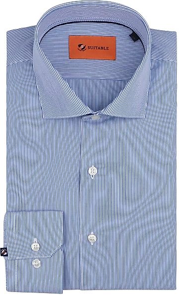 Suitable Hemd Streifen Blau - Größe 43 günstig online kaufen