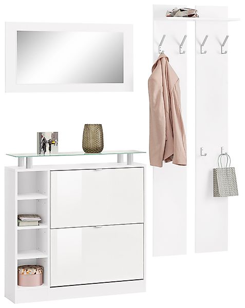 borchardt Möbel Garderoben-Set "Dolly" Set, 3 Stk. tlg. mit Glasablage günstig online kaufen