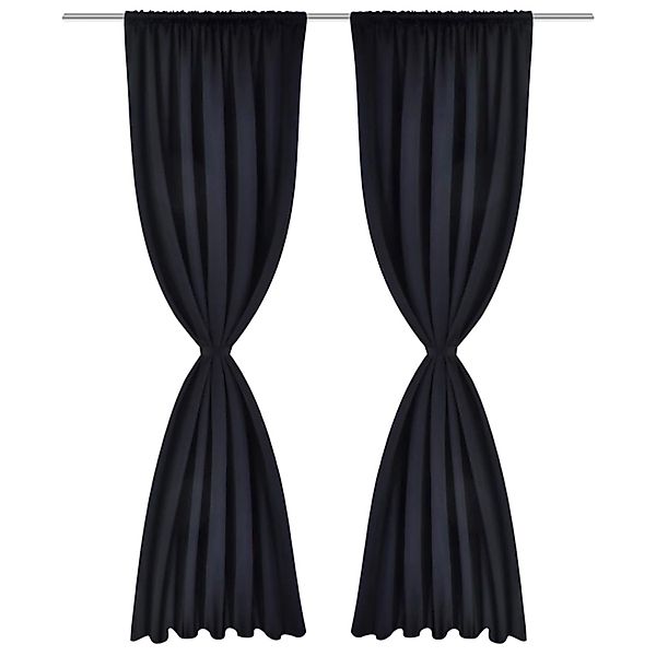 Verdunkelungs-vorhänge Mit Schlaufen 135 X 245 Cm Schwarz Blackout günstig online kaufen