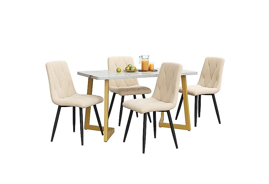 ANYSUN Essgruppe Essgruppe 117×68cm Esstisch mit 4 Stühlen, (set, 1Tisch, 4 günstig online kaufen
