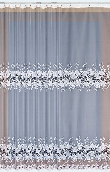 QBTEXTIL Gardine Weiß 31153, halbtransparent, Jacquard-Stoff, Kräuselband günstig online kaufen