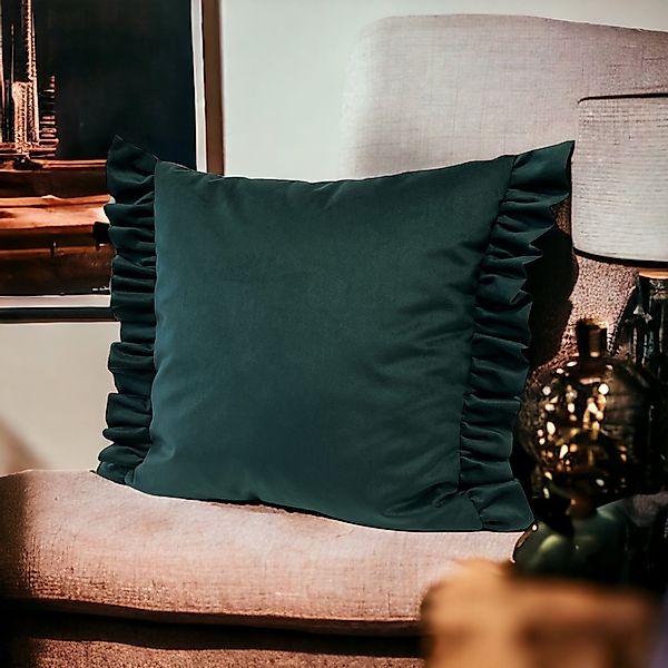 RoKo-Textilien Kissenbezug Kissenbezug mit Rüschen Samt günstig online kaufen