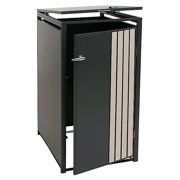 Proregal 1er-Mülltonnenverkleidung Mit Deckel HxBxT 122x68x84 cm Anthrazit günstig online kaufen