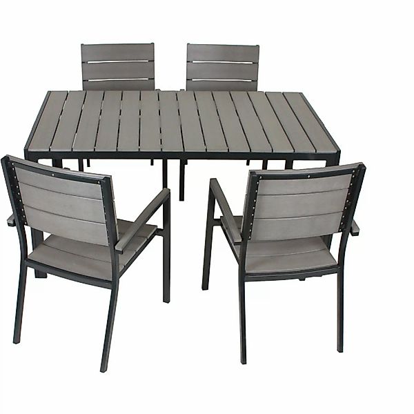 Garden Pleasure Gartenmöbel-Set Olivia 7-teilig Grau günstig online kaufen