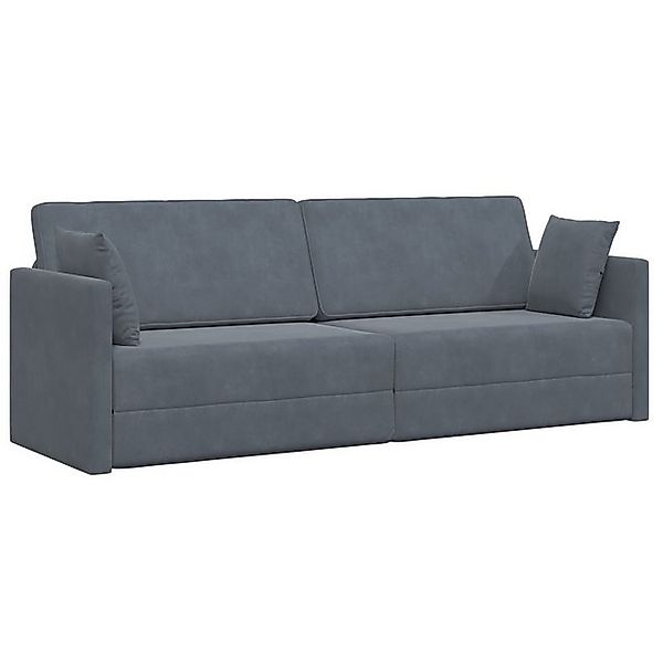 vidaXL Sofa Schlafsofa 2-in-1 Dunkelgrau 213x144x60 cm Velvet, 1 Teile günstig online kaufen
