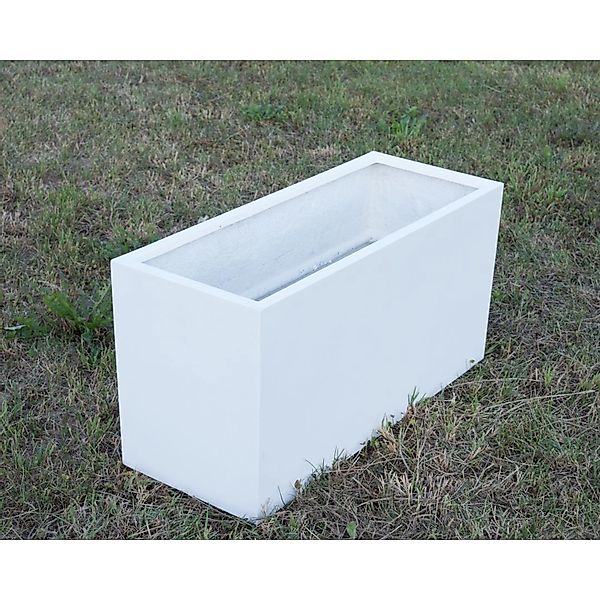Elegant Einrichten Pflanzkübel Fiberglas Rechteckig 108x40x50cm Perlmutt-We günstig online kaufen