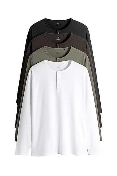 The Set Langarmshirt The Set Langärmelige Henley-T-Shirts, 4er-Pack (4-tlg) günstig online kaufen