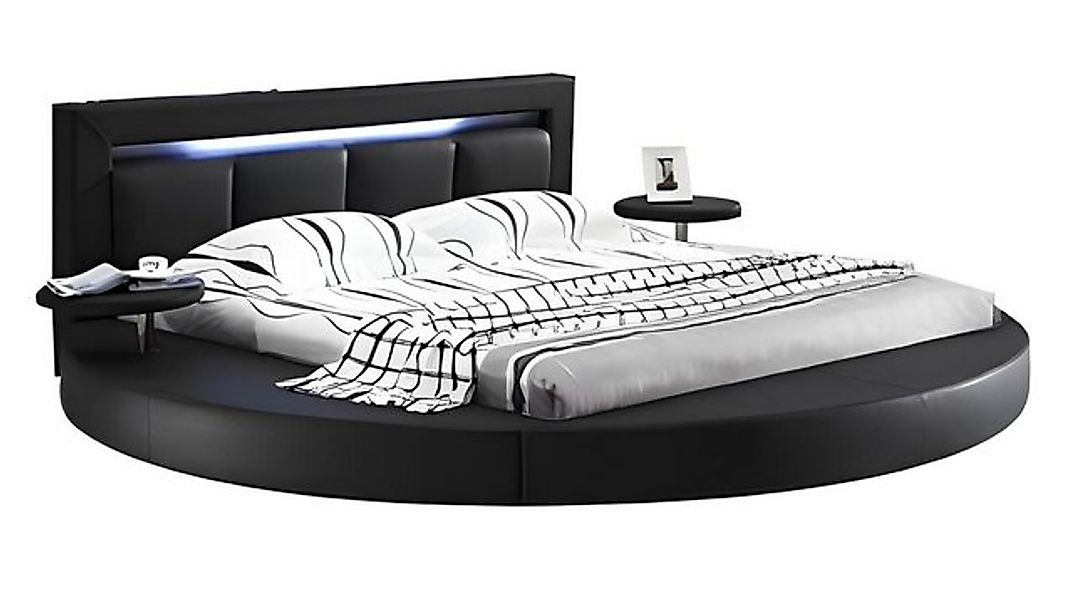 JVmoebel Bett Bett Schlafzimmer Schwarz Designer Luxus LED-Licht Komplett D günstig online kaufen