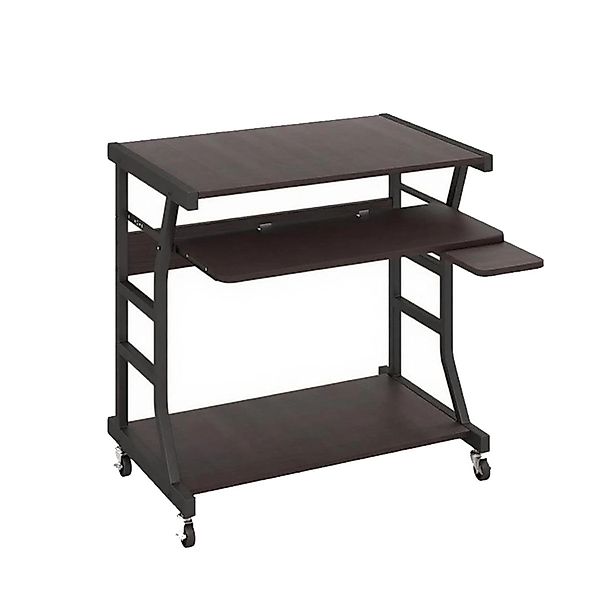 Costway Computertisch mit Rollen 75 x 50 x 75 cm Dunkelbraun günstig online kaufen