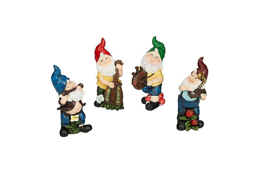 relaxdays Gartenzwerg Gartenzwerge 4er Set Musiker günstig online kaufen