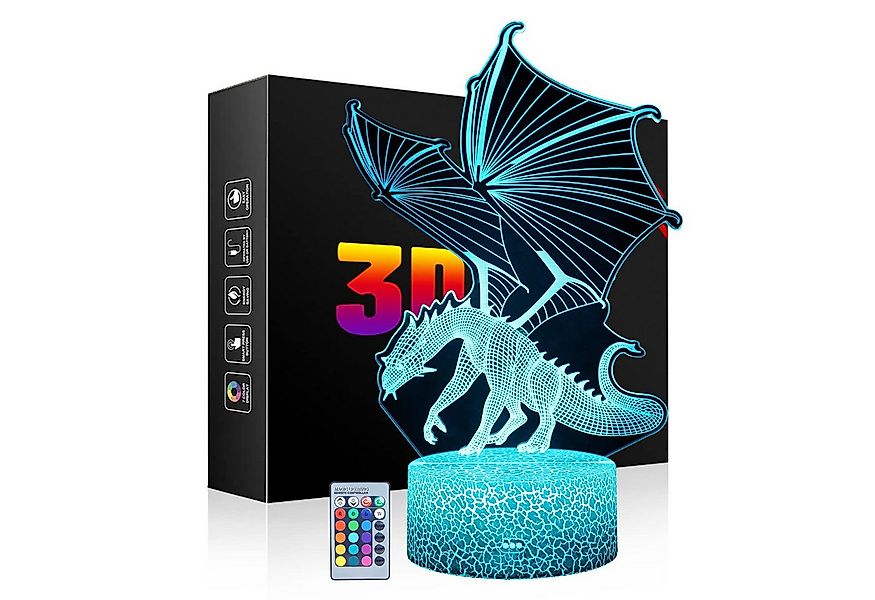 Dreamy Cubby Nachtlicht 3D Dinosaurier-Nachtlicht für Kinder mit 16 Farben günstig online kaufen