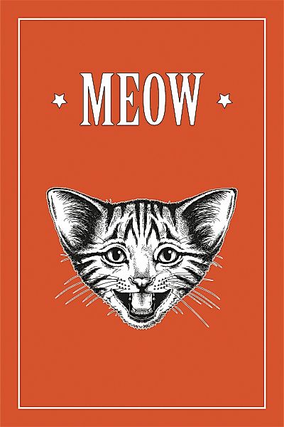 queence Leinwandbild "Katze MEOW", Kunst-Modern-Schriftzug-Tiere-Katze-Katz günstig online kaufen