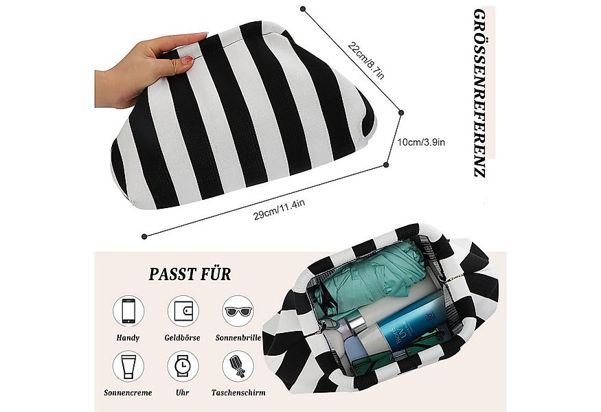 Coonoor Abendtasche Damen Dumpling Clutch, bunte Wolken-Abendtasche, Streif günstig online kaufen