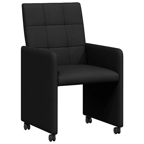 vidaXL Esszimmerstühle mit Rollen 2 Stk Schwarz 58 x 65 x 94 cm Stoff 42017 günstig online kaufen