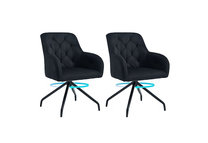 Happy Home Esszimmerstuhl 360° drehbarer Samt-Esszimmerstuhl, X-Gestell - S günstig online kaufen