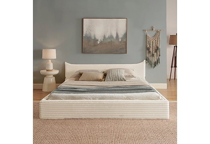 MODFU Polsterbett Bettgestell mit Chenille-Polsterung (Kinderbett mit Latte günstig online kaufen