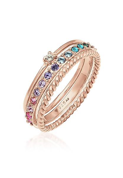 Elli Solitärring Kristalle Farbig Regenbogen Set günstig online kaufen