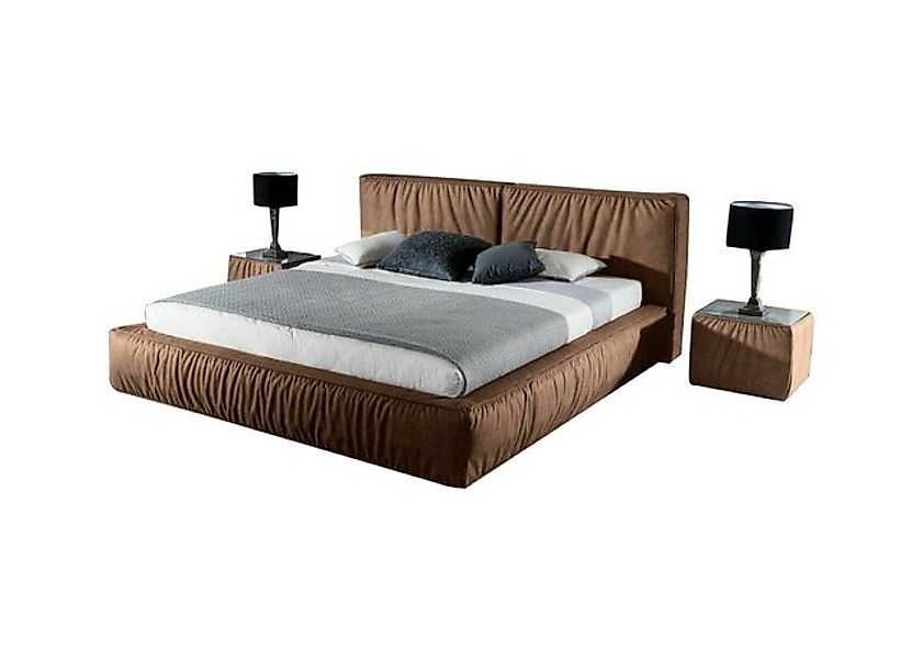 JVmoebel Bett fürs Schlafzimmer Samt bezogen Möbel Betten Stoff Textil Grau günstig online kaufen