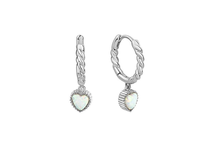 Vivance Paar Creolen 925/- Sterling Silber rhodiniert synth. Opal günstig online kaufen