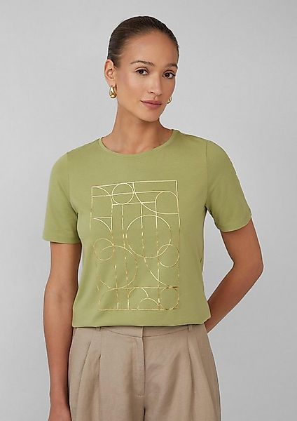 s.Oliver Kurzarmshirt T-Shirt Jersey-T-Shirt mit glänzendem Frontprint günstig online kaufen