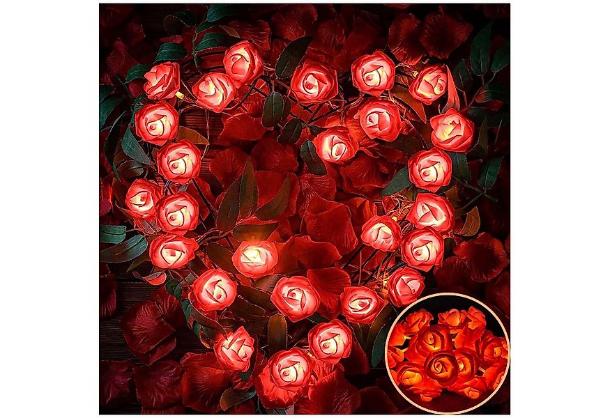 MUPOO LED-Lichterkette LED Nachtlicht 3M 20LEDs Girlande,Kunstblume Rose Wa günstig online kaufen