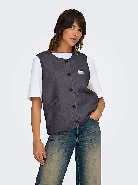ONLY Plüschweste "ONLBABY LIFE TEDDY VEST PNT CS" Kunstfaser Plüsch günstig online kaufen