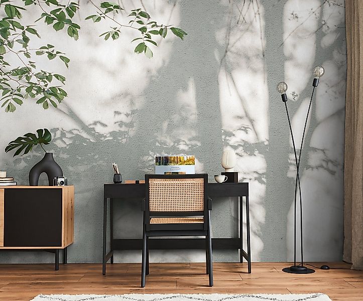 living walls Fototapete THE WALL III Fassadenoptik Tapete Motivtapete Blätt günstig online kaufen