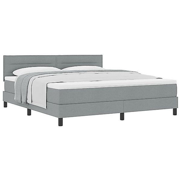 vidaXL Bett Boxspringbett mit Matratze Hellgrau 180x200 cm Stoff (1-tlg) günstig online kaufen