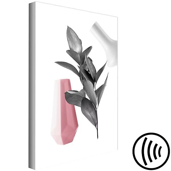Wandbild Blätter und Vasen - moderne Komposition mit einem botanischen Moti günstig online kaufen
