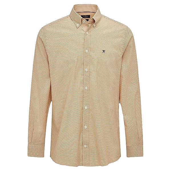 Hackett Pinpoint Gingham Langarm-shirt M Mustard / Wht günstig online kaufen