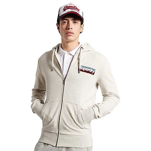 Superdry Core Logo Workwear Sweatshirt Mit Reißverschluss S Off White Marl günstig online kaufen